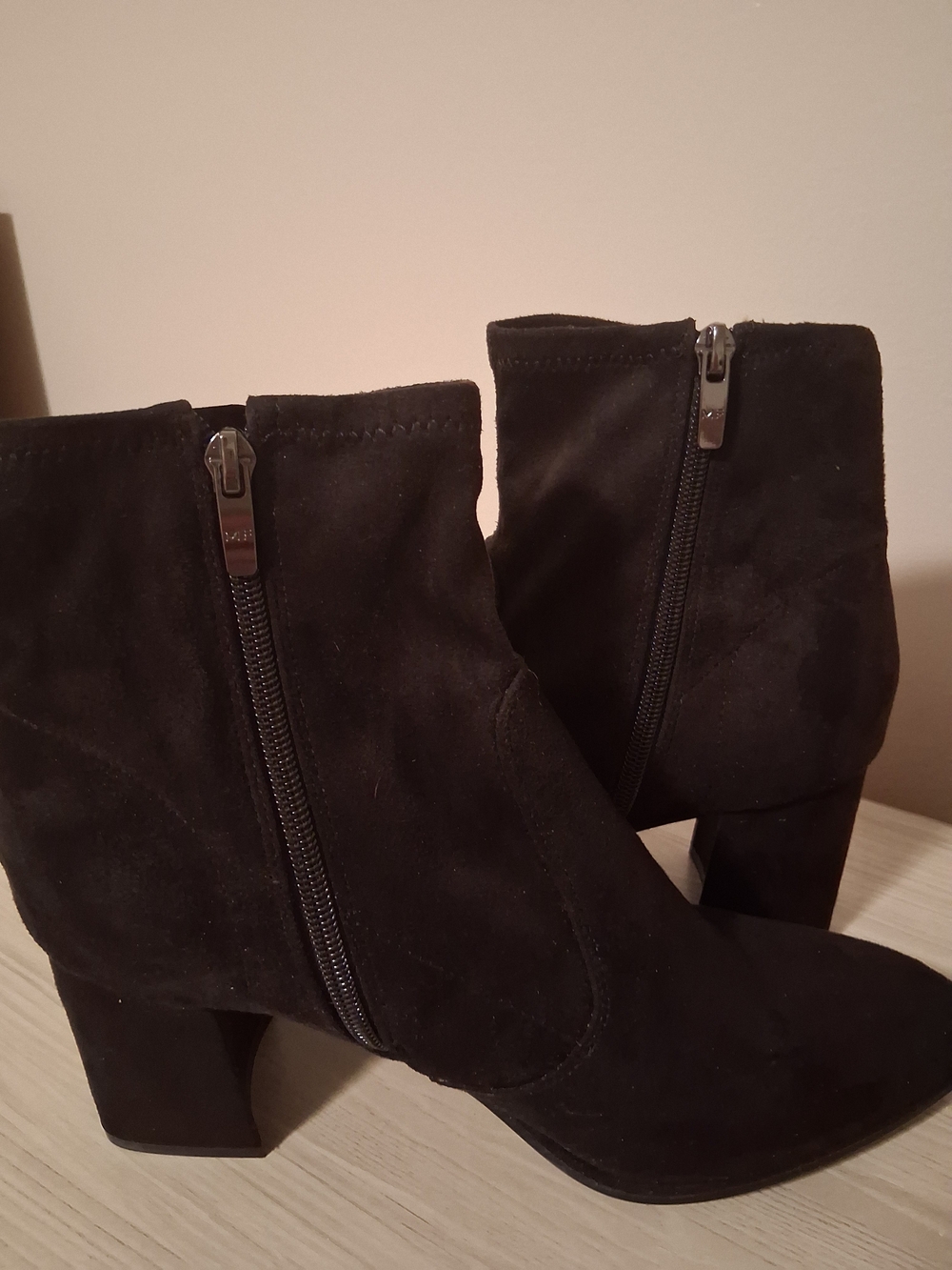 Marc Fisher Black Suede Ankle Booties with Side Zip